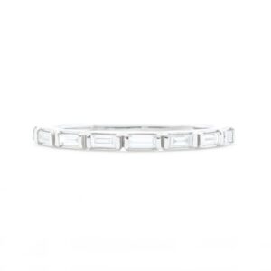 Platinum and baguette diamond band