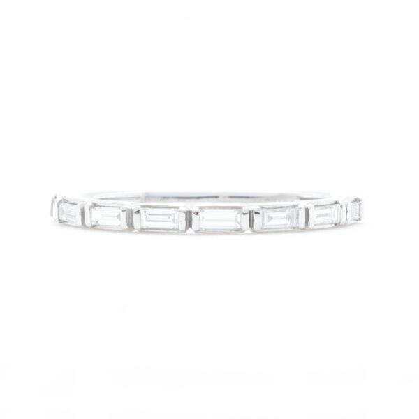 Platinum and baguette diamond band