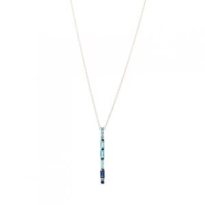 Blue topaz and blue sapphire necklace