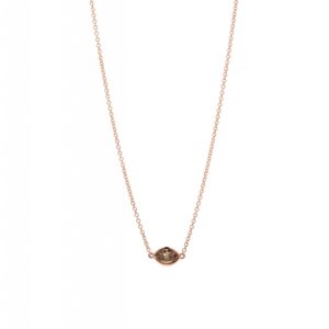 Cognac diamond solitaire necklace