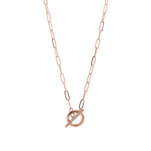 14K rose gold toggle necklace