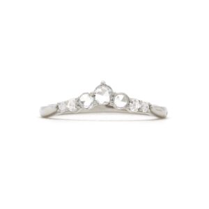 Rose cut diamond platinum band