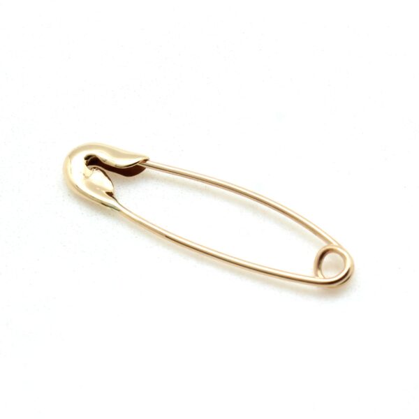 Gold safety pin earring