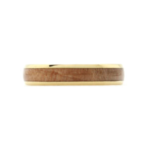 Wood inlay and gold comfort fit Band