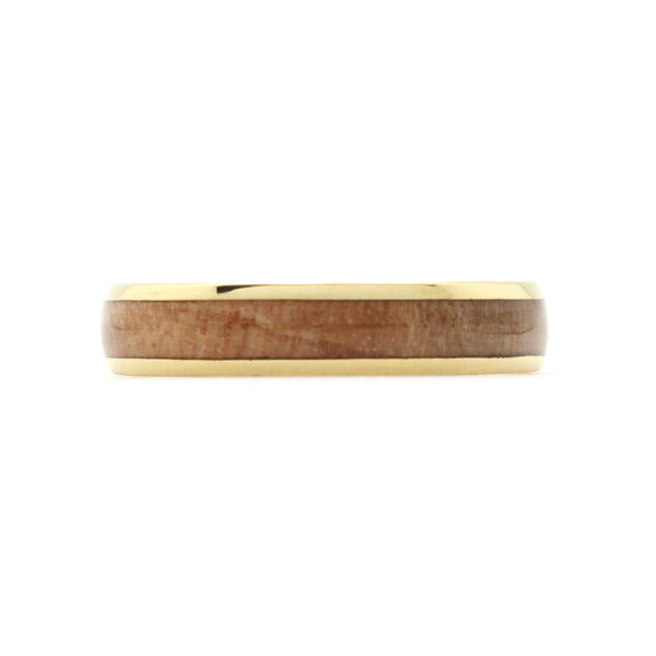 Wood inlay and gold comfort fit Band