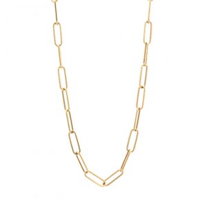 14K yellow gold paper clip chain