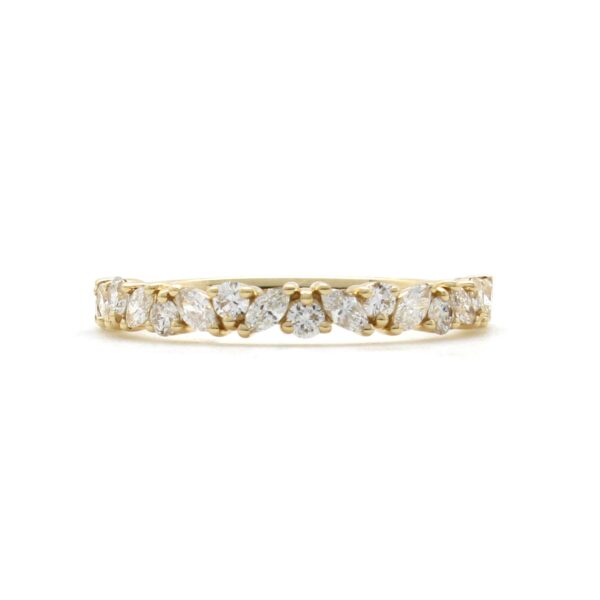 Diamond and gold band with marquise and round diamonds