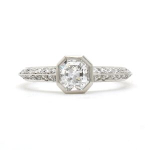 Radiant diamond engagement ring