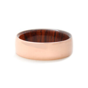 Wood inside rose gold outside comfort fit band