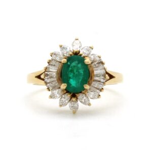 Vintage emerald diamond ring