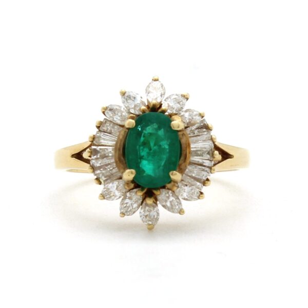 Vintage emerald diamond ring