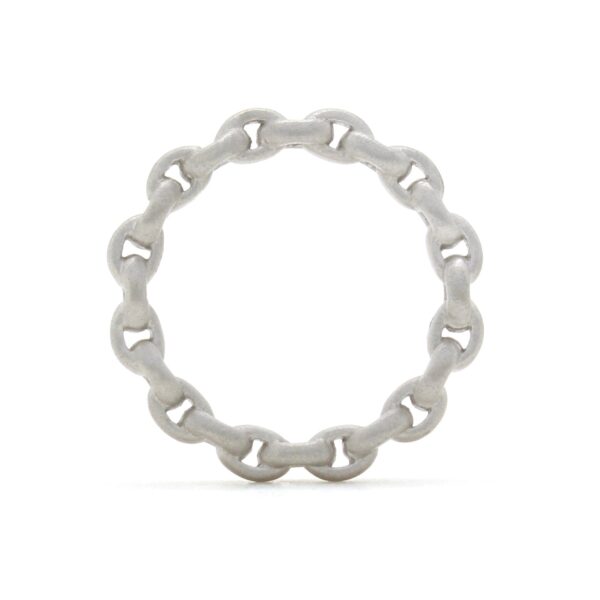 White Gold Chain Link Ring - Image 2