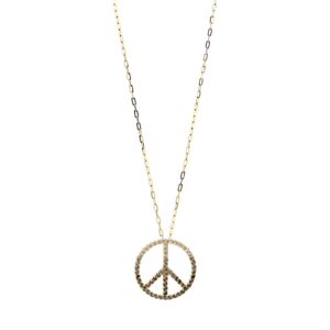 Diamond peace sign necklace