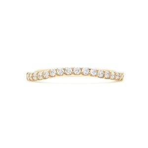 Gold and pave diamond curve band