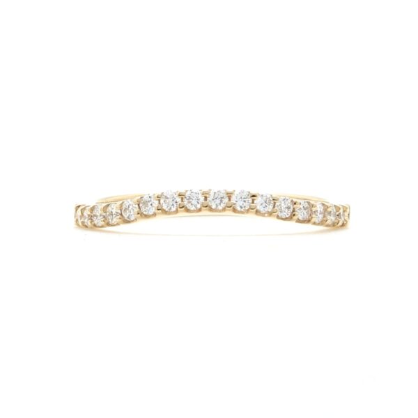 Gold and pave diamond curve band