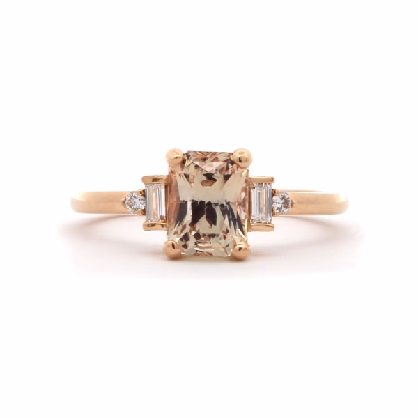 Champagne Sapphire Five Stone Ring