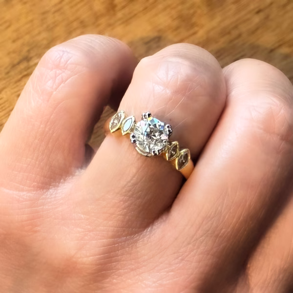 Old Mine Cut and Marquise Diamond Ring - Image 3