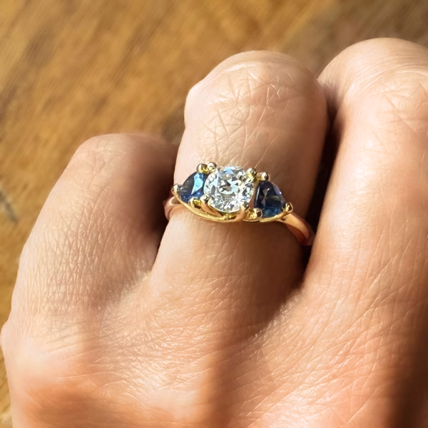Diamond and Sapphire Trellis Ring - Image 4