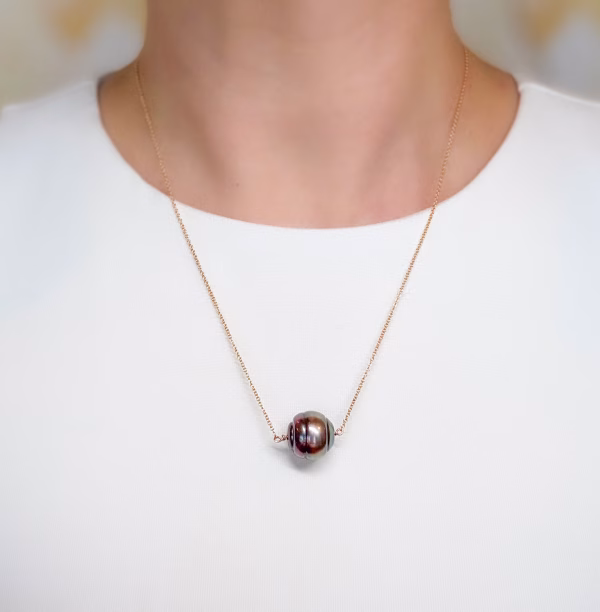 Baroque Pearl Solitaire Pendant - Image 2