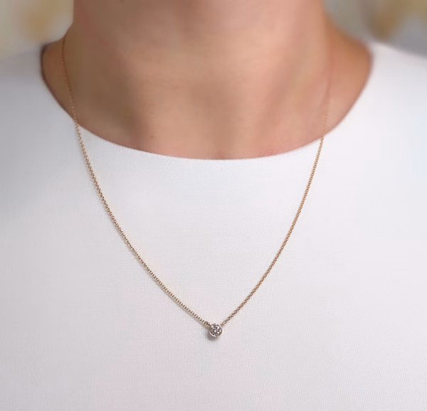 Diamond Bezel Solitaire Necklace - Image 3