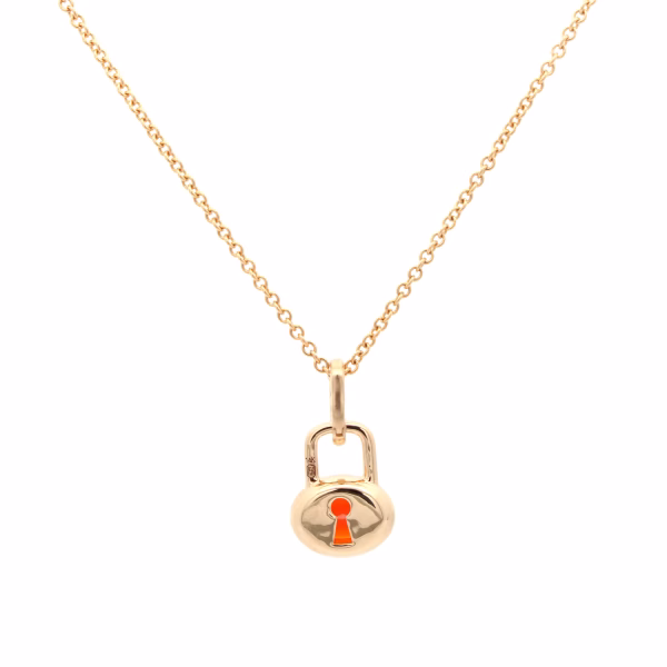 Fire Opal Gem Lock Pendant - Image 2