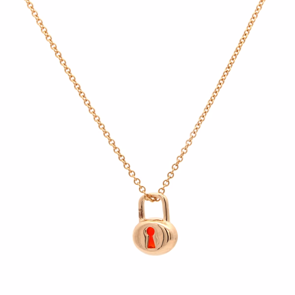 Fire Opal Gem Lock Pendant - Image 4