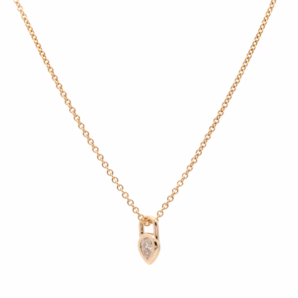 Pear Diamond Gem Lock Pendant - Image 3