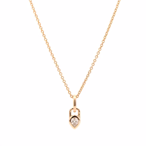 Pear Diamond Gem Lock Pendant