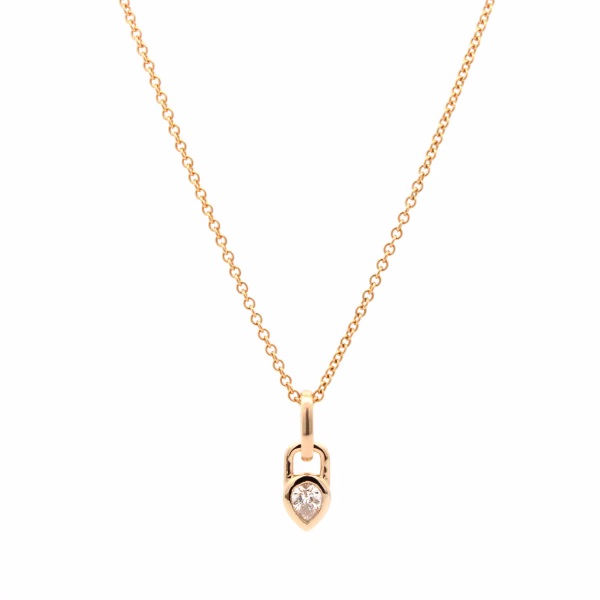 Pear Diamond Gem Lock Pendant