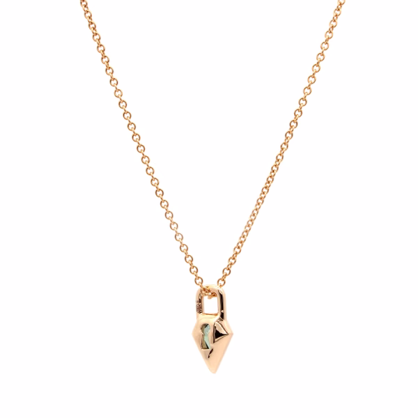 Shield Sapphire Gem Lock Pendant - Image 4