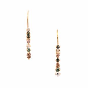 Green Tourmaline and Diamond Gem Strata Earrings